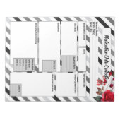 Rose in Streifen _ Sammlung von Medikationsdaten Notizblock (Vorderseite)