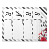 Rose in Streifen _ SBAR Temp Notizblock (Vorderseite)