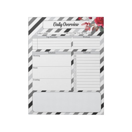 Rose in Streifen _ Übersicht über den Tag Notizblock (Rotiert)