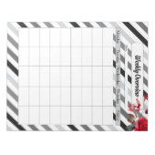 Rose in Streifen _ Wochenübersicht Notizblock (Vorderseite)