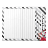 Rose in Strichen _ Schlüsselbegriffe zur Erinnerun Notizblock (Vorderseite)