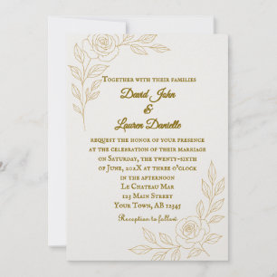 Rose in Time Foto Hochzeitseinladung Einladung
