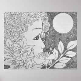 Rose in Tinte Poster