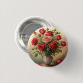 Rose in Vase Button (Vorne & Hinten)