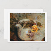 Rose in Vase durch Boldini Postkarte (Vorne/Hinten)