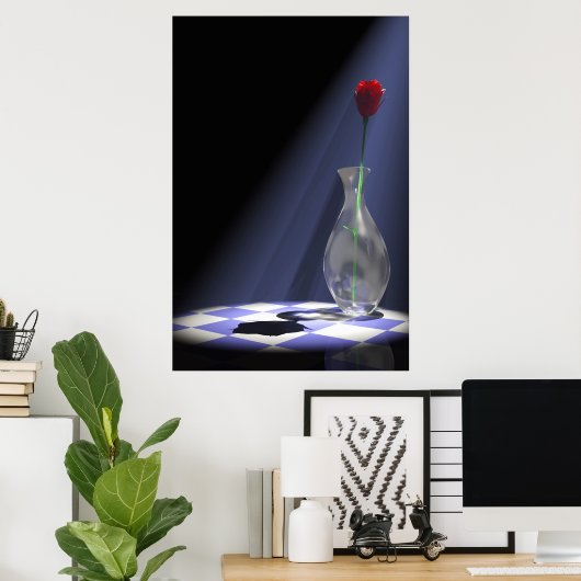 Rose in Vase Poster (Heimbüro)