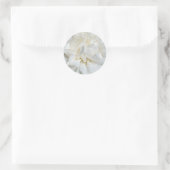 Rose in Weiß Runder Aufkleber (Tasche)