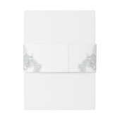 Rose in Weiß und Baby Blue Einladungsbanderole (Rückseitenbeispiel)