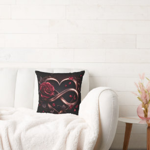 Rose Infinity Herz Elegant Kissen