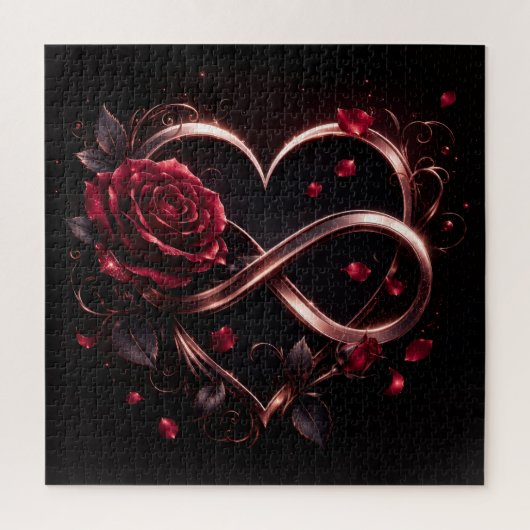 Rose Infinity Herz Elegant Puzzle (Vertikal)