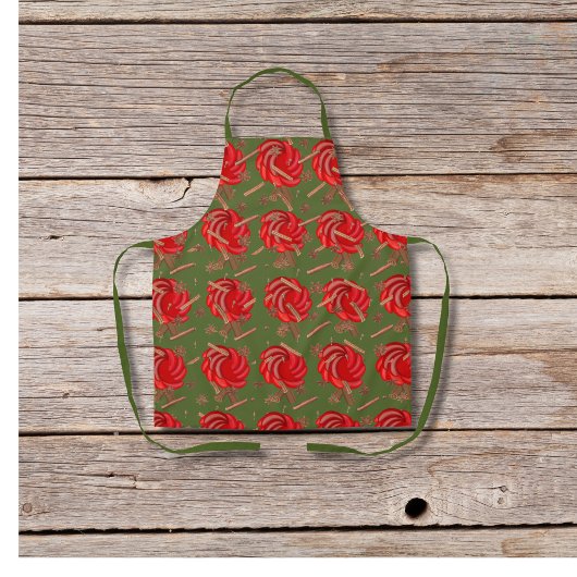 Rose inspiriert Äpfel und Gewürze grün Schürze
