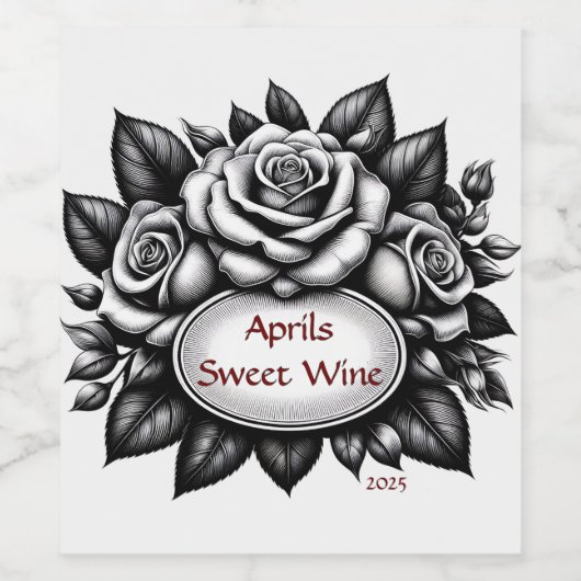 Rose Inspiriert Weinetikett (Einzelnes Label)