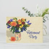 Rose Iris und Nelken Einladung (Stehend Vorderseite)