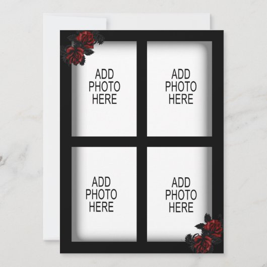 Rose Iron Gate Goth Add Four Images Einladung (Rückseite)