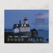 Rose Island Leuchtturm in der Nacht, Rhode Island Postkarte (Vorderseite)