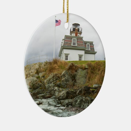 Rose Island Leuchtturm Keramik Ornament (Rechts)