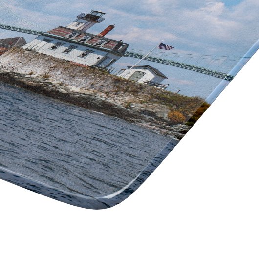 Rose Island Lighthouse, Rhode Island Cutting Board Schneidebrett (Ecke)