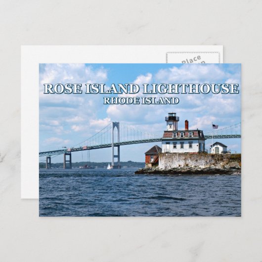 Rose Island Lighthouse, Rhode Island Postcard Postkarte (Vorne/Hinten)