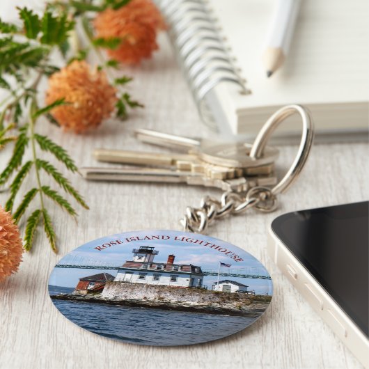 Rose Island Lighthouse, Rhode Island Schlüsselanhä Schlüsselanhänger (Seite)