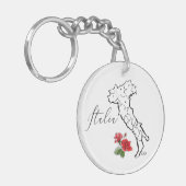 *~* Rose Italia Karte Italienisch Schlüsselanhänger (Vorderseite links)