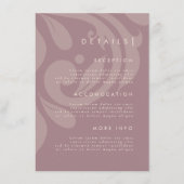 Rose Ivory Damask Stilvolle Hochzeitdetails Begleitkarte (Vorderseite)