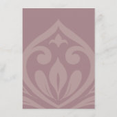 Rose Ivory Damask Stilvolle Hochzeitdetails Begleitkarte (Rückseite)