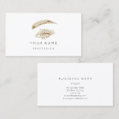 Rose Ivory Lashes Brows Makeup Logo White Visitenkarte (Vorne/Hinten)