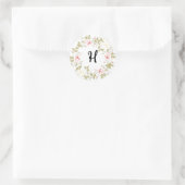 Rose Ivy Monogram Muster Runder Aufkleber (Tasche)