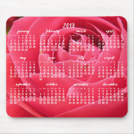 Rose Jährlicher Kalender 2019 Mauspads