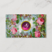 ROSE, JASMINE IN BLAU, FEINKELGEM MONOGRAMM weiß Visitenkarte (Rückseite)