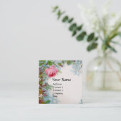 ROSE & JASMINEN-MONOGRAMM FÜR BLUMENGELBEN QUADRATISCHE VISITENKARTE (Stehend Vorderseite)