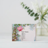 ROSE & JASMINES FLORAL MONOGRAM GREEN GEM Pearl Visitenkarte (Stehend Vorderseite)