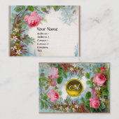 ROSE & JASMINES MONOGRAM GEM gelbe Leinen Visitenkarte (Vorne/Hinten)