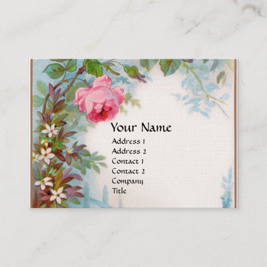 ROSE & JASMINES MONOGRAM GEM gelbe Leinen Visitenkarte (Vorderseite)