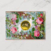 ROSE & JASMINES MONOGRAM GEM gelbe Leinen Visitenkarte (Rückseite)