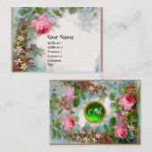 ROSE & JASMINES MONOGRAM GEM grüne Leinen Visitenkarte (Vorne/Hinten)