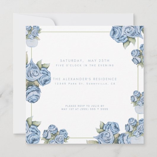 Rose JEDER Meilenstein Blumengestein Geburtstag Einladung (Rückseite)