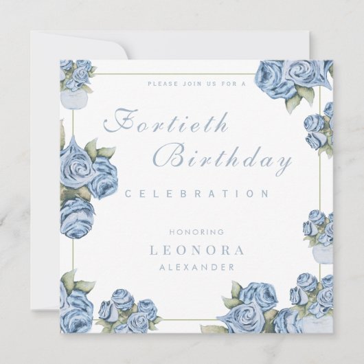 Rose JEDER Meilenstein Blumengestein Geburtstag Einladung (Vorderseite)