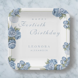 Rose JEDER Meilenstein Blumengestein Geburtstag Pappteller