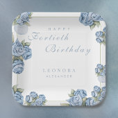 Rose JEDER Meilenstein Blumengestein Geburtstag Pappteller