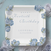 Rose JEDER Meilenstein Blumengestein Geburtstag Pappteller