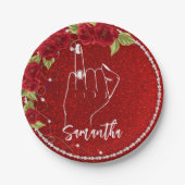 Rose Junggeselinnen-Abschied | BRAUTPARTY Pappteller (Vorderseite)