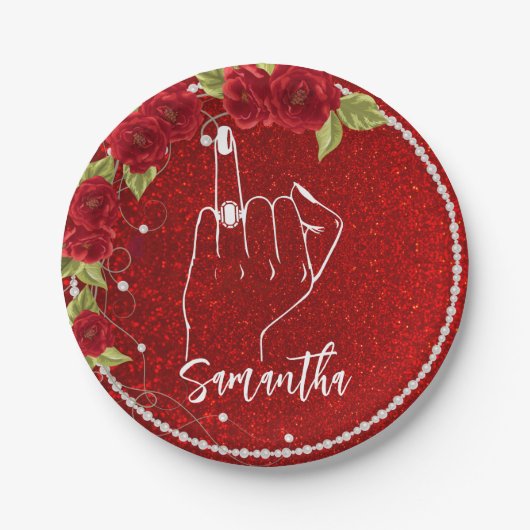 Rose Junggeselinnen-Abschied | BRAUTPARTY Pappteller (Vorderseite)