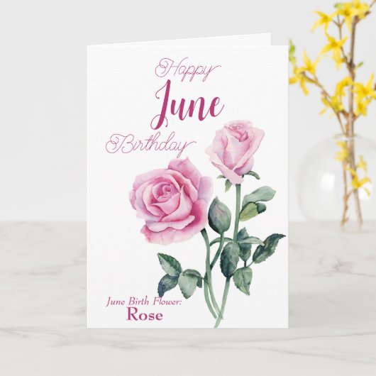 Rose Juni Geburtstag Blume Geburtstag Karte (Gelbe Blume)