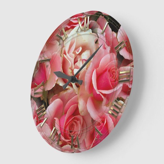 Rose Juxtapose Große Wanduhr (Winkel)