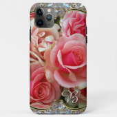 Rose Juxtapose Monogramm Case-Mate iPhone Hülle (Rückseite)