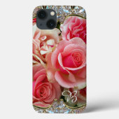 Rose Juxtasie-Monogramm Case-Mate iPhone Hülle (Rückseite)