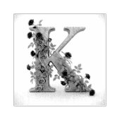 Rose "K" Gummistempel (Prägung)