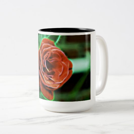 Rose Kaffee Tasse (VorderseiteRechts)