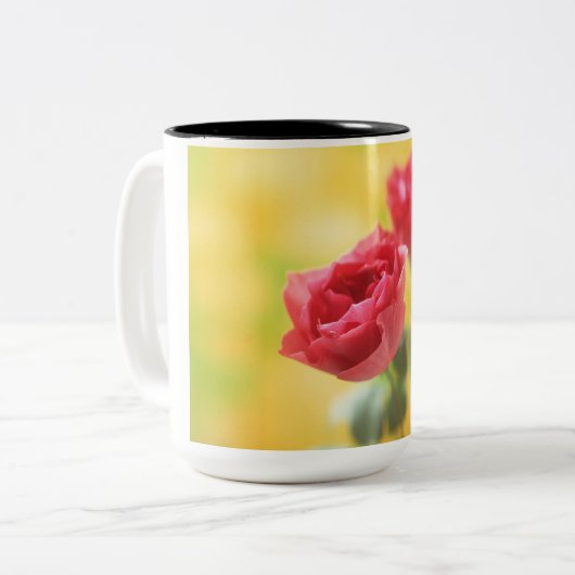 Rose Kaffee Tasse (Vorderseite Links)